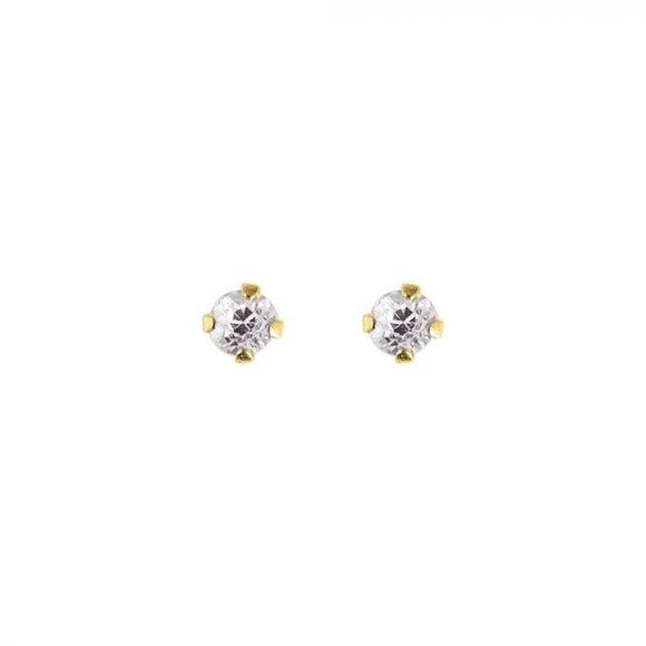 14/20 Gold Filled 4mm CZ Stud Earrings